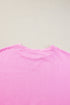 Pink Candy Colorblock French Terry Top